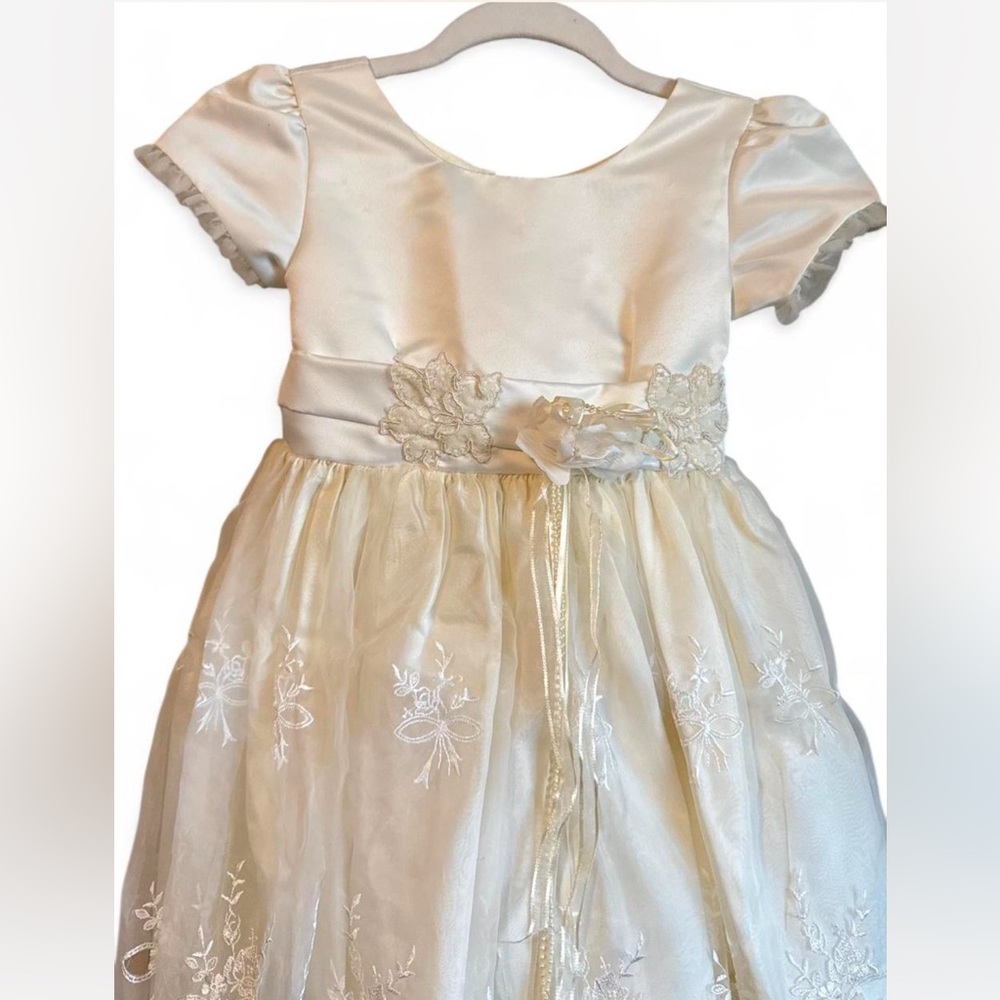 Elegant Kids Girls‎ Cream Lace Flower Girl Party Dress - Picture 3 of 7